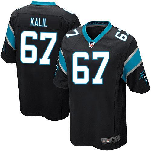 Nike Panthers #67 Ryan Kalil Black Team Color Youth Stitched NFL Elite Jersey - Click Image to Close